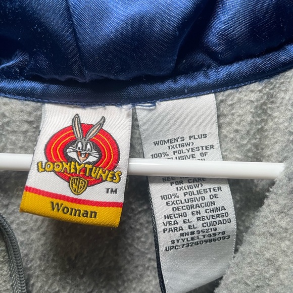 Warner Bros. Gray Hoodie with Tweety and Feisty Embroidery - Picture 7 of 8